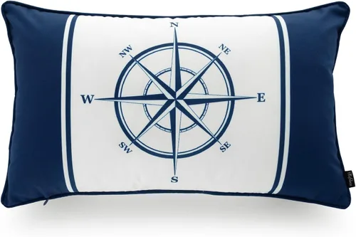 Miniatura 7 de Hofdeco Funda decorativa de almohada lumbar para patio al aire libre, solo a la intemperie, lona resistente al agua, náutico, ancla azul marino, 12