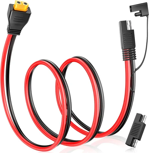 Miniatura 8 de ELECTOP Cable de conector de panel solar, conector SAE de 10 AWG a conectores solares macho y hembra, cable de extensión fotovoltaica para panel