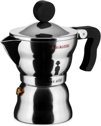 Miniatura 2 de Alessi AAM33/1 - Máquina de café expreso, resina de aluminio y termoplástica, 1 taza, mango negro