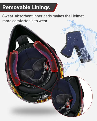 Miniatura 5 de Oumurs - Casco DOT para niños, con gafas y guantes, para bicicletas de tierra de 5 a 14 años, cascos ATV para niños y niñas, casco para cuatrimotos