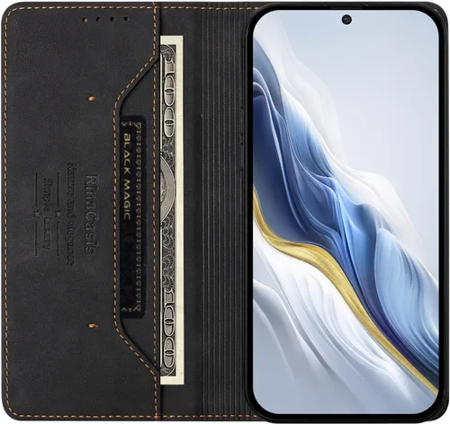 Miniatura 2 de Compatible con Oukitel C1 / C1 Pro Flip Kickstand Cierre Magnético Cartera Funda Negro