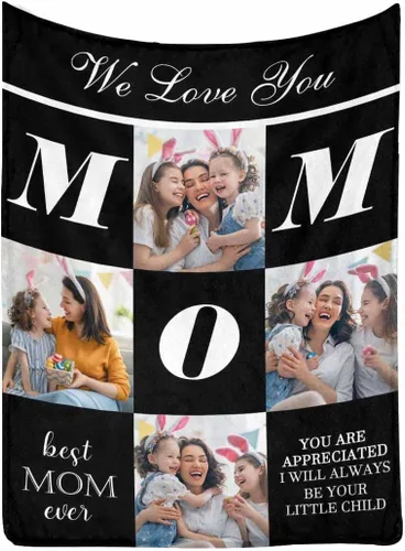 Miniatura 11 de MyPupSocks Manta personalizada para mamá, regalos personalizados para mamá, manta de cama con fotos, regalos de cumpleaños para mujeres, mamá