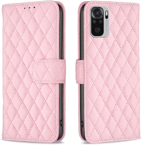 Miniatura 12 de Case for Xiaomi Redmi Note 10 4G/Note 10S,Rhombus Lambskin Pattern Premium Leather Wallet Kickstand Flip Case Magnetic Clasp Cover Blue