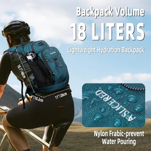 Miniatura 5 de Mochila de hidratación, mochila de agua ligera para senderismo con vejiga de agua a prueba de fugas de 3 L, paquete de hidratación aislada ideal