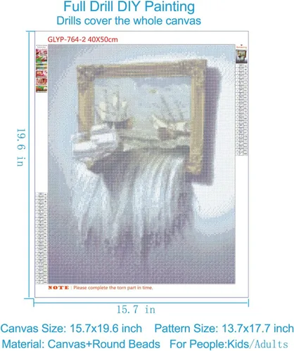 Miniatura 2 de GELANYOUPIN Pintura de diamantes de imitación redonda 5D para manualidades, diseño de barco de paisaje, punto de cruz, cuentas de bordado