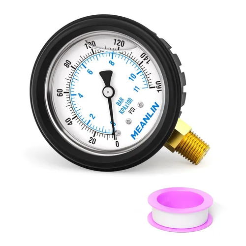 Miniatura 49 de MEANLIN MEASURE - Manómetro de vacío de presión -30inHG~0Psi, esfera con cara de 2.5 pulgadas, NPT de 1/4 de pulgada, manómetro de acero inoxidable