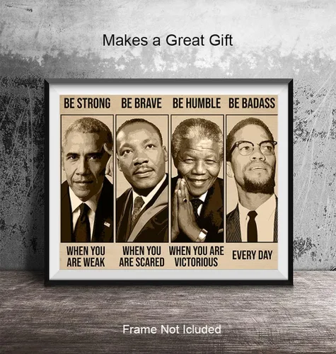 Miniatura 5 de Arte de pared y decoración afroamericana inspiradora - Sé fuerte, sé valiente, sé increíble - Decoración para el aula - Citas motivacionales