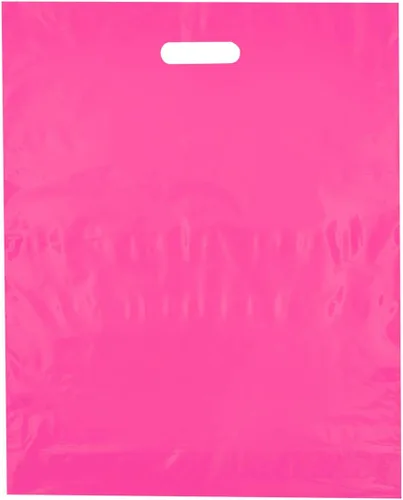 Miniatura 16 de Bolsas de compras de plástico con asas troqueladas de 9x12, negras, 100/cs – Bolsas marca directa