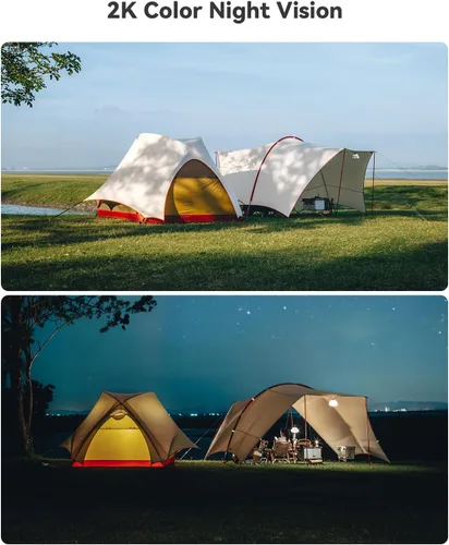 Miniatura 8 de COCOCAM 4G Cámara de seguridad celular magnética portátil inalámbrica, cámara 2K para interior/exterior para RV/camping/viajes, 300° panorámica