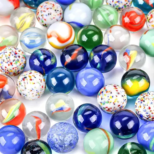POPLAY 160 piezas de canicas de vidrio, juego de canicas para niños, manualidades coleccionistas