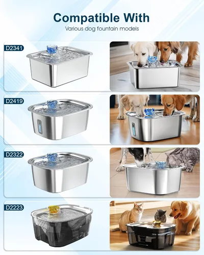 Miniatura 2 de Repuesto de bomba de agua para perros – Compatible con fuente de agua de acero inoxidable para perros grandes, bomba de repuesto silenciosa y segura