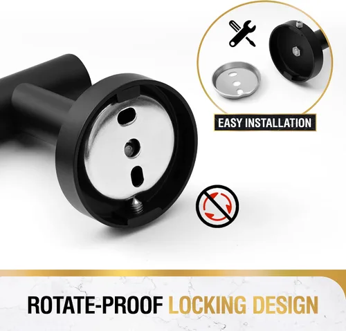 Miniatura 7 de HITSLAM Toallero negro mate de 19.8 pulgadas para baño, toallero de baño de acero inoxidable SUS304 montado en la pared, moderno soporte de toalla