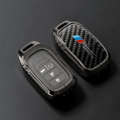 Miniatura 4 de Funda para llavero Honda con llavero, protección de aleación de zinc de fibra de carbono real compatible con 2022 2023 Accord Civic HR-V CR-V Pilot