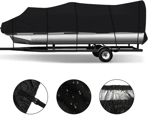 Miniatura 3 de Funda para lancha con cubierta de motor, cubierta resistente de grado marino 210D, cubierta de lancha de grado marino de 17 a 20 pies, para casco V