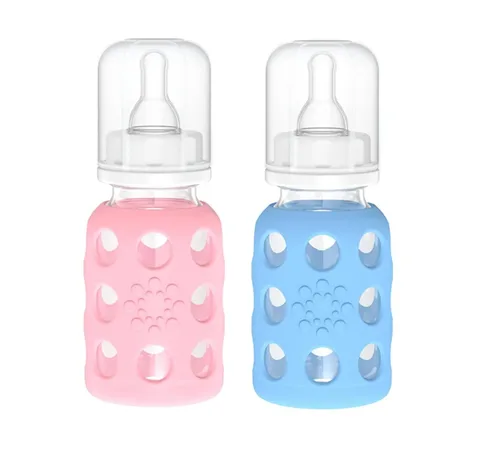 Miniatura 33 de Lifefactory Biberón de vidrio sin BPA Funda protectora de silicona Paquete de 3 de 9 onzas Papaya, col rizada y arándanos Papaya/Kale/Arándano