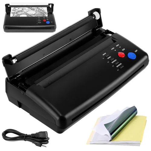 Impresora fotocopiadora de plantillas de transferencia de tatuajes con 20 piezas de papel de transferencia de tatuajes, kit de tatuaje térmico,