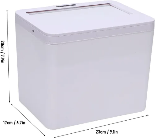 Miniatura 2 de SIXRUN Cubo de basura con sensor inteligente, 8 L, color blanco, automático, sin contacto, con tapa con detección de movimiento, para cocina