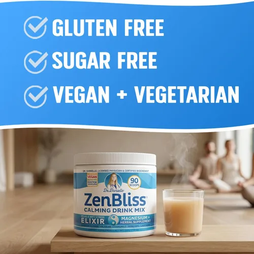 Miniatura 6 de Zenbliss - Mezcla de bebida calmante de magnesio para relajación y comodidad muscular, suplemento de magnesio en polvo para apoyo al estrés, por