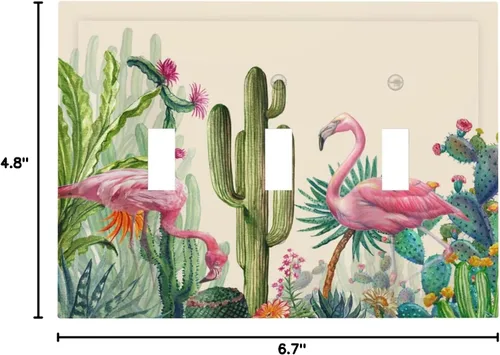 Miniatura 291 de Cubiertas de placa de pared de 3 gang con interruptor de luz de triple palanca, en negro y dorado con esplendor de oro rosa, estampado floral