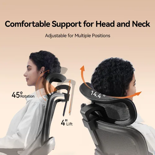 Miniatura 10 de SIHOO B100 Office Chair, Ergonomic Office Chair Without Footrest, Computer Chair with Wide Headrest & Adaptive Lumbar Support, Flip-up Armrests