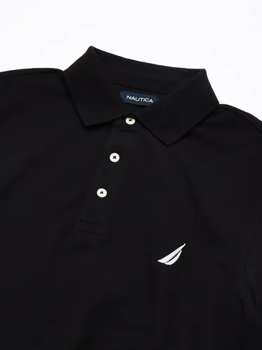 Miniatura 2 de Nautica Polo de piqué de algodón elástico sólido de manga corta para hombre