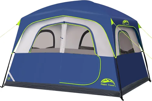 Miniatura 11 de Happy Travel Tent 6 Person Tents for Camping, Waterproof Easy Setup Camping Tent with Rainfly, Portable Large Family Cabin Tent with 5 Large Mesh
