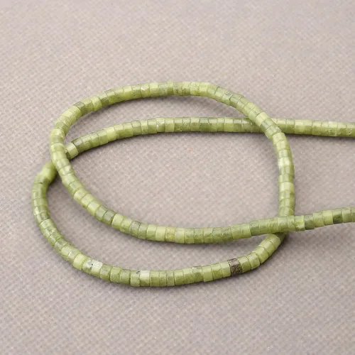 Miniatura 5 de 150 piezas de cuentas espaciadoras de jade natural africano de Transvaal, cuentas sueltas semipreciosas planas redondas de piedra de 4 mm*2 mm, Jade