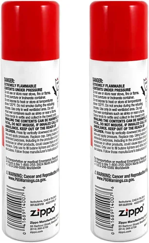 Miniatura 3 de Zippo Recarga de Combustible de Butano – Premium de Alta Pureza para Encendedores, Antorchas e Insertos – Combustión Limpia, Llama Constante