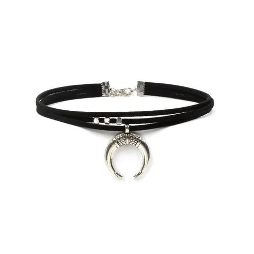 Miniatura 8 de FMR Gargantilla de luna creciente para mujer, collar de luna, collar de terciopelo negro, collar vintage de múltiples capas, collar con colgante