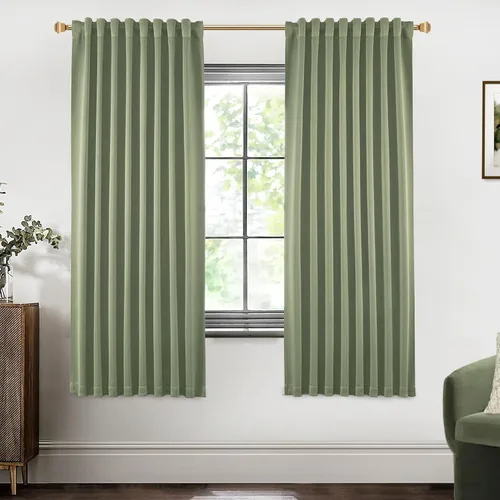 Miniatura 76 de SHINELAND Cortinas opacas cortas para ventanas de dormitorio, cortinas de baño, 45 pulgadas de largo