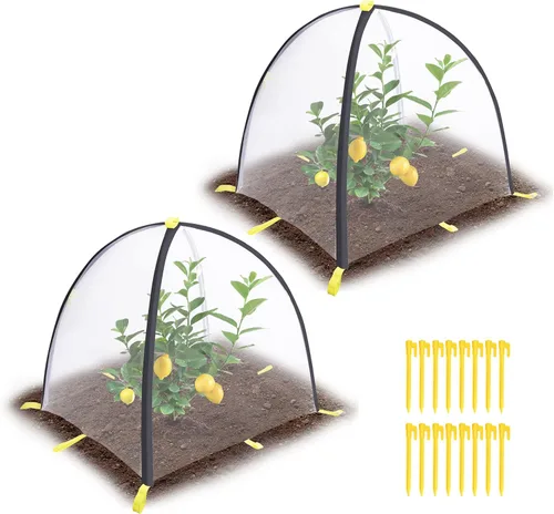Miniatura 8 de PURPLE STAR 1N Cubierta de barrera de insectos de 35 x 35 x 39 pulgadas, cubierta de malla para proteger insectos y pájaros con estacas