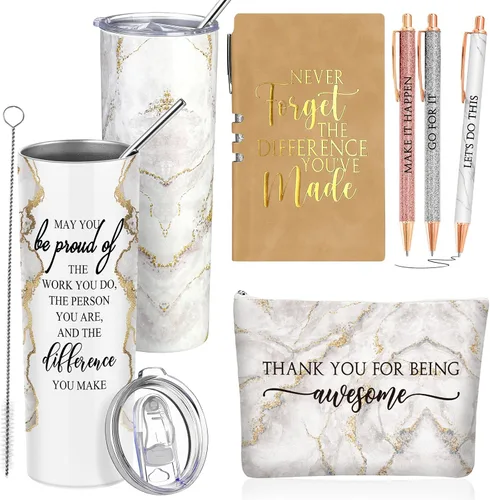 Miniatura 10 de Domensi Juego de 6 Piezas de Regalo de Agradecimiento para Empleadas Mujeres Regalo de Navidad de Agradecimiento May You Be Proud Vaso Térmico de 20