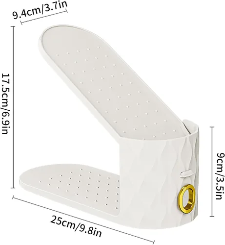 Miniatura 2 de Paquete de 15 Organizadores de Ranuras para Zapatos, Apilador de Zapatos Ajustable para Almacenamiento en Closet, Ahorrador de Espacio de Doble