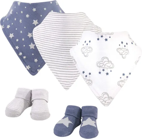 Miniatura 24 de Hudson Baby Conjunto de babero y calcetines unisex de algodón para bebé