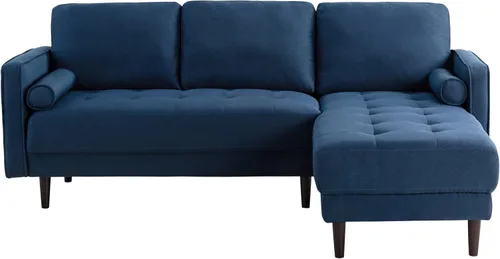 Miniatura 10 de Studio Living® Lexington Sofá Chaise de 83.1 pulgadas, moderno de mediados de siglo, comodidad de resortes ensacados, chaise reversible, fácil Gris
