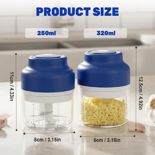 Miniatura 5 de 2026 Mejora Eléctrica Mini Picador de Ajos, Procesador de Alimentos Portátil con Carga USB y Picador de Vegetales, Molinillo de Verduras para Ajos
