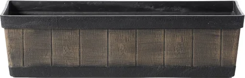 Miniatura 8 de Gardenised QI004121.L - Maceta rectangular de plástico para exteriores e interiores, maceta para plantar verduras o flores, marrón grande