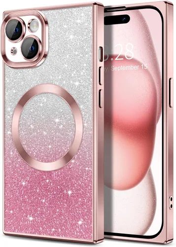Miniatura 89 de Hython Funda para iPhone 13 Pro transparente con purpurina magnética [compatible con MagSafe] Protector completo de lente de cámara delgado