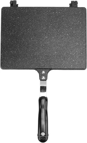 WALFRONT Máquina de sándwiches tostados para estufa, fabricante de panini a la parrilla antiadherente, aleación de aluminio para gofres, desayuno,