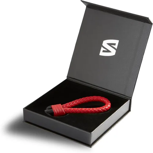 Miniatura 3 de SERASAR Leather Keychain [Strong] - with Additional Stainless Steel Key Ring for Small Keys - with Gift Box Rojo