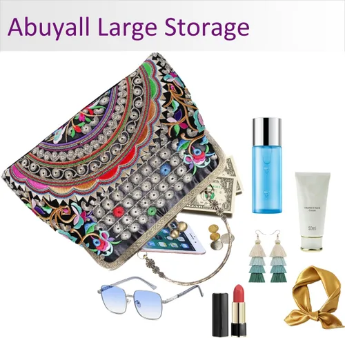 Miniatura 6 de Bolso floral con asa superior, bolso de noche Kiss Lock para mujer, bolso vintage