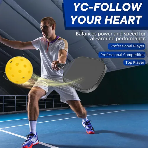 Miniatura 5 de YC DGYCASI Paletas profesionales de pickleball de 0.630 in, aprobada por USAPA 2025 T700 remo de fibra de carbono (CFS), núcleo de panal ligero