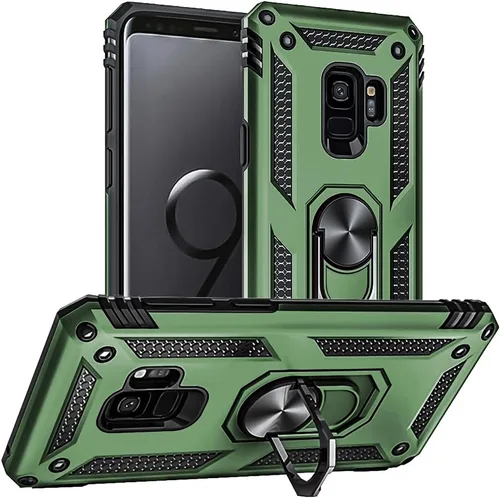Funda para Samsung Galaxy S9, Galaxy S9, [grado militar de 16 pies a prueba de caídas], anillo a prueba de golpes para Samsung Galaxy S9, verde