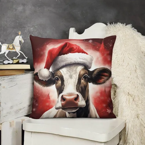 Miniatura 9 de Funda de cojín decorativa para sofá de 22 x 22 pulgadas, diseño de villancicos de Navidad, para sala de estar feliz invierno, para sofá Patrón 4