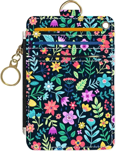 Miniatura 21 de Portafolios delgados con soporte para tarjeta de crédito, funda delgada de cuero PU con bloqueo RFID para viajes con ventana para ID, regalos