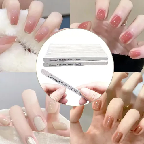 Miniatura 7 de Juego de 20 limas de uñas profesionales, grano 180/240 de doble cara, limas de uñas lavables y reutilizables para dar forma, pulir y uñas de gel 20