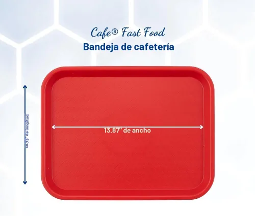 Miniatura 3 de Carlisle Foodservice Products - Bandeja estándar para cafetería o comida rápida, de 10 x 14 pulgadas, color rojo
