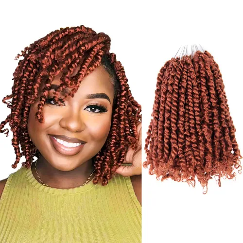 Miniatura 13 de BOHOBABE Cabello de Ganchillo Pre-retorcido Passion Twist de 14 Pulgadas Cabello Corto Ombré Gris Pre-enrollado de Ganchillo Passion Twist para Gris