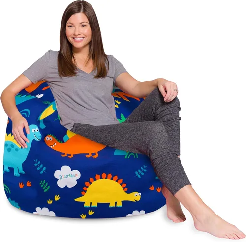 Miniatura 9 de Posh Creations - Sillón puff para niños, adolescentes y adultos, incluye funda extraíble y lavable a máquina, tamaño mediano de 27 pulgadas, lona