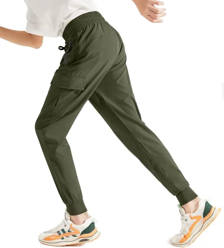 Libin Pantalones deportivos tipo cargo para niños y jóvenes, de secado rápido, para senderismo, activos, ligeros, cónicos, para deportes al aire